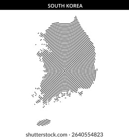 Artistic lines form a creative map of South Korea’s outline.