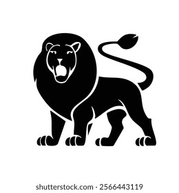 Artistic Lion Silhouette Featuring Bold Lines and Refined Details