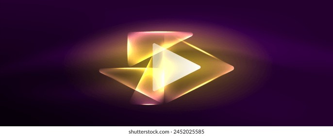 An artistic logo featuring a triangle and circle within a rectangle, symbolizing symmetry and astronomical objects on an electric blue background with a magenta lightning bolt design