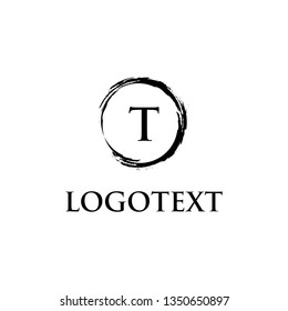 Artistic logo initial A to Z inside brush paint circle