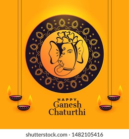 artistic lord ganesha design for ganesh chaturthi festival