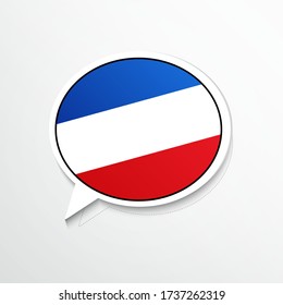 Artistic Los Altos country flag on speech bubble. Abstract languages concept flat illustration