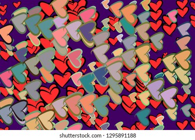 Artistic love for valentine day, celebrations or anniversary hand drawn background abstract. Vector artwork.