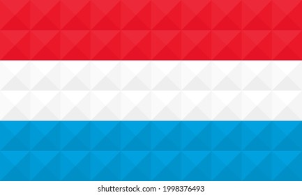 Künstlerische Luxemburger Flagge Vektorgrafik. von Dreiecken zu Quadraten mit unterschiedlichen Kontrastfarben gebildet, die einen 3D-Effekt zeigen. Verhältnis 3:5