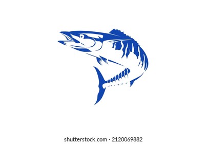 Artistic Mackerel Fish Minimali Style Vector Design