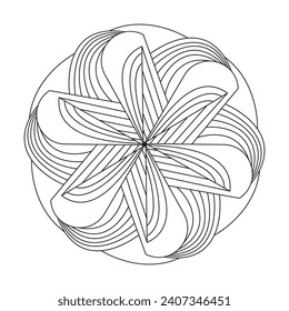 Artistic mandala design for coloring book page