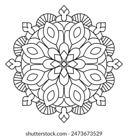 artistic mandala design for coloring book, tattoo design, wall art, simple mandala art
