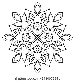 artistic mandala design for coloring book, tattoo and henna design, creative mandala art for adults and kids coloring book
