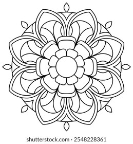 artistic mandala design for coloring book page, creative mandala art for wall art, henna design
