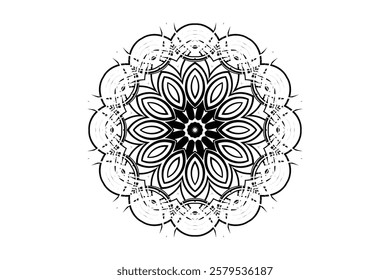 Artistic Mandala Design with Radiating Patterns and Beige Background Harmony	
