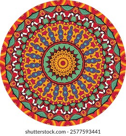 Artistic Mandala Design with Vibrant Patterns and Warm Hues