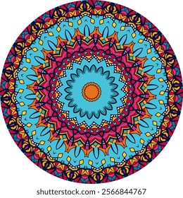 Artistic Mandala Showcasing  Dynamic Shapes