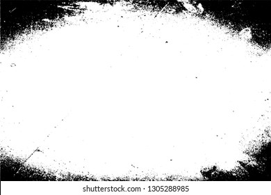 Artistic messy frame background. Paint overlay roller distress border texture. Paint roller distress overlay dirty backdrop. Grunge design element. EPS10 vector.