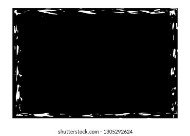 Artistic messy frame background. Paint overlay roller distress border texture. Paint roller distress overlay dirty backdrop. Grunge design element. EPS10 vector.