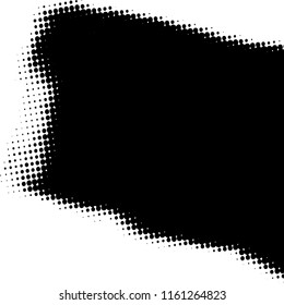 Artistic messy halftone banner background. Dirtty isolated basis. Paint roller distress overlay texture. Grunge design element. EPS10 vector.