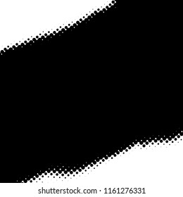 Artistic messy halftone banner background. Dirtty isolated basis. Paint roller distress overlay texture. Grunge design element. EPS10 vector.