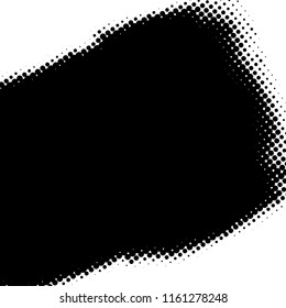 Artistic messy halftone banner background. Dirtty isolated basis. Paint roller distress overlay texture. Grunge design element. EPS10 vector.