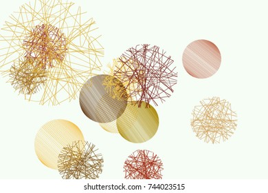 Artistic messy random line circles background pattern abstract. Vector illustration graphic.