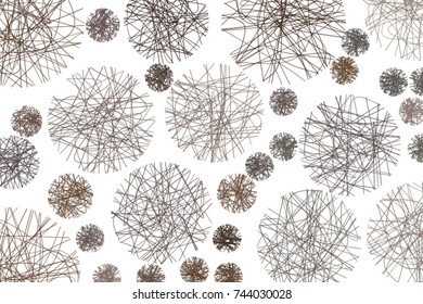 Artistic messy random line circles background pattern abstract. Vector illustration graphic.