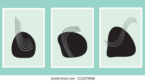 artistic minimalist creative abstract trendy set. for use in minimalist interior design, wall decoration, postcards, covers, brochures, vector illustrations.