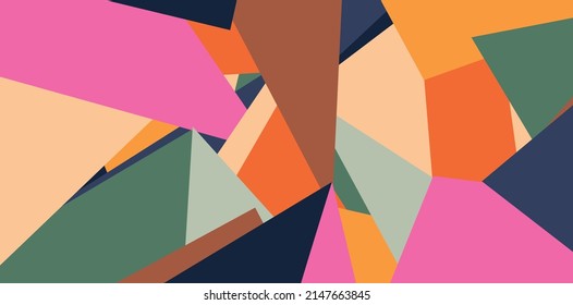 Artistic modern abstraction with colored geometric shapes, can be used as background