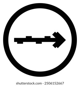 Diseño moderno artístico del Vector de la flecha negra y del movimiento del círculo aislado en un fondo cuadrado blanco