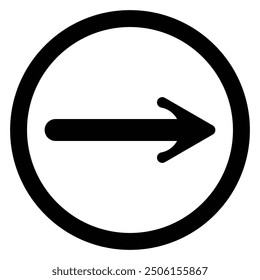 Artistic modern black arrow and circle stroke vector design isolated on a white square background