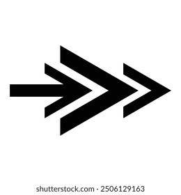 Artistic modern black arrow vector design isolated on a white square background