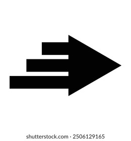 Artistic modern black arrow vector design isolated on a white square background