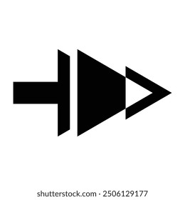 Artistic modern black arrow vector design isolated on a white square background