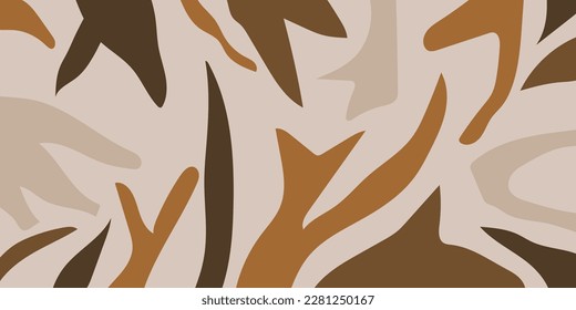 artistic modern simple abstraction in the form of geometric shapes (drawn by hand) on a colored background in beige shades