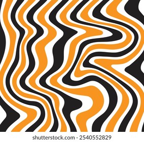 Artístico moderno simples abstrato minimalista - padrão de pele de tigre. Mostrando as listras amarelas, pretas e brancas. Padrão de impressão Tiger uniforme. Plano de fundo vertical abstrato do tigre.