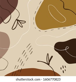 Artistic Modern Terracotta Palette Background Brush Texture Handdrawn Graphic Terrazzo Elements Tile And Abstract Lines And Shapes Stylish Poster Vector Clipart EPS
