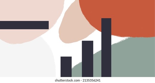 Artistic modern vector abstraction with hand-drawn geometric shapes (circles) on a white background