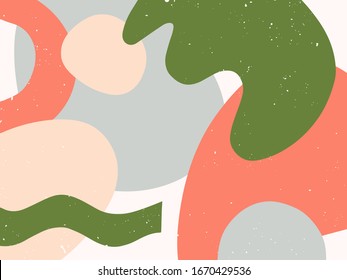 Ilustración vectorial moderna artística con formas orgánicas dibujadas a mano, texturas y elementos florales.Diseño contemporáneo moderno perfecto para impresiones, volantes, pancartas, invitaciones, diseño de marca, cubiertas y mucho más