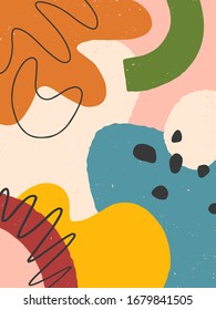 Moderne künstlerische Vektorillustration-Illustration mit handgezeichneten organischen Formen, Texturen und grafischen Elementen.Modernes, modernes Design perfekt für Drucke, Flyer, Banner, Einladungen, Branding Design, Cover, Stoff