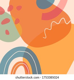 Artistic modern vector illustration with hand drawn organic shapes; textures and graphic elements.Trendy contemporary design perfect for prints; flyers; banners; invitations; branding design; covers