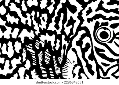 Artistic Motifs Pattern Inspired by Symphysodon or Discus Fish Skin, for decoration, ornate, background, website, wallpaper, fashion, interior, cover, animal print, or graphic design element