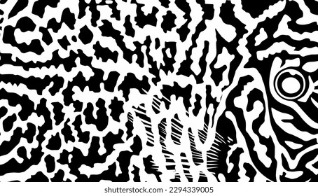 Artistic Motifs Pattern Inspired by Symphysodon or Discus Fish Skin, for decoration, ornate, background, website, wallpaper, fashion, interior, cover, animal print, or graphic design element