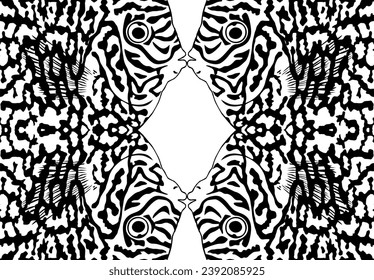 Artistic Motifs Pattern Inspired by Symphysodon or Discus Fish Skin, for decoration, ornate, background, website, wallpaper, fashion, interior, cover, animal print, or graphic design element