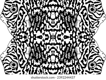 Artistic Motifs Pattern Inspired by Symphysodon or Discus Fish Skin, for decoration, ornate, background, website, wallpaper, fashion, interior, cover, animal print, or graphic design element
