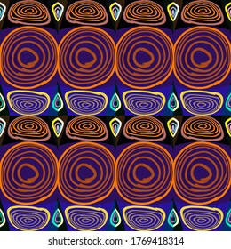 Artistic multicolor circles and drops, various colors Seamless pattern.