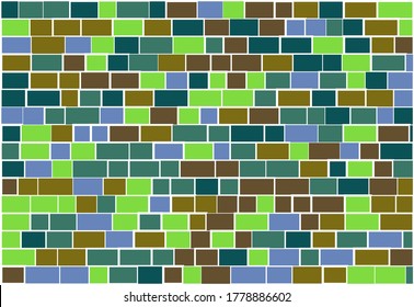 Artistic multicolor vector background from six different colors of rgb color, space mosaic pattern with random white borders, useful for backgrounds, wallpapers and wrapping