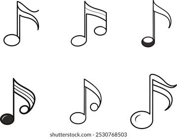 Artistic Musical Note Vector Set Perfect for Musicians and Creatives
