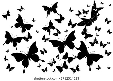 Artistic nature inspired butterfly vector illustration set