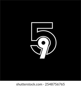 Artistic number 59 logo design.