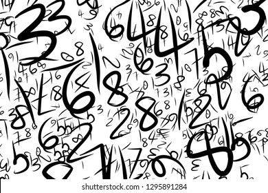 Artistic numbers hand drawn background abstract. Vector artwork.