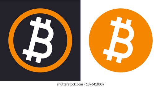 Artistic Orange Bitcoin Icon Payment Flat Symbol. Cryptocurrency Logo. Vector Illustration Isolated 