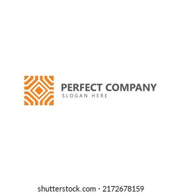 Artistic orange colored vector square logo. Suitable for company, industry, corporation, business, and brand.