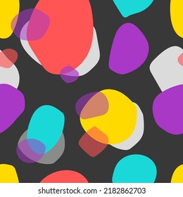 Artistic organic seamless pattern with circles. Abstract background with hand drawn organic round overlapping shapes. Vector backdrop
